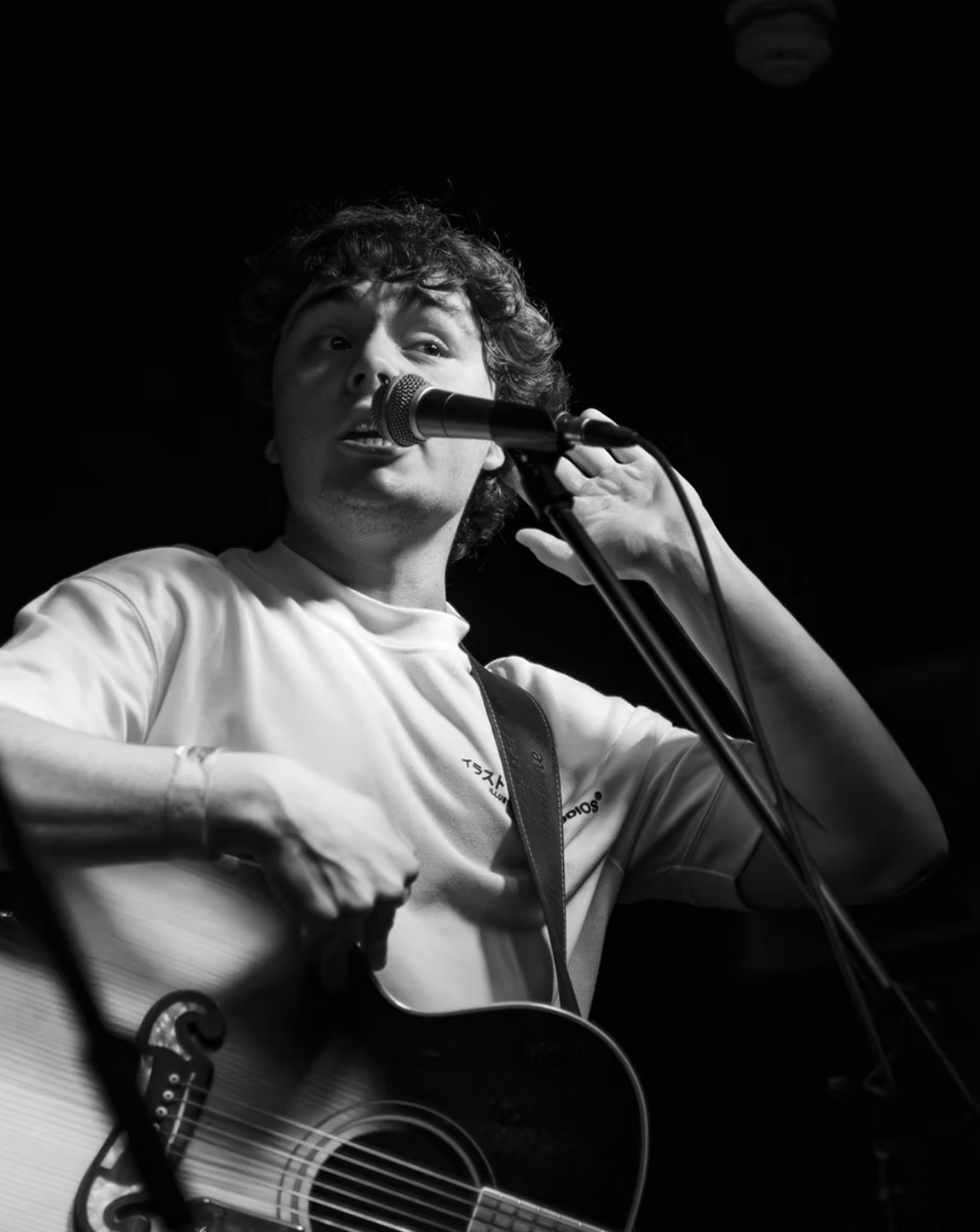 Acoustic artist performing live